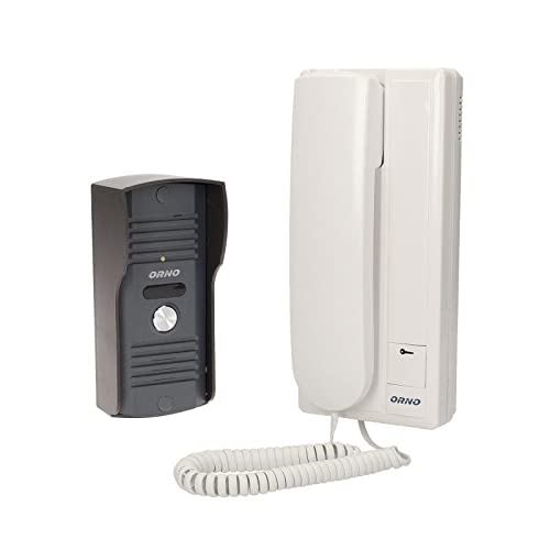 ORNO OR-DOM-RL-913 domofon biały, uniwersalny telefon domowy, system 2+2, telefon do mieszkania