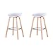 GrandCA HOME Juego de 2 Taburetes de Bar, Taburetes Altos, Taburetes de Taberna, Taburetes de Bar con Patas de Haya y Asientos de Plástico PP, Estructura de Soporte en Las Patas,Blanco