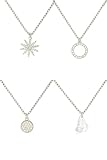 Silver Necklace Pendant Costume Silver Chain Perfect Christmas Mothers Day Birthday Jewellery Gift For Girls & Women Of All Ages Great Fashion Accessory Assorted Charms Chain Length 44cm (1pc)