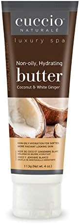 Cuccio Naturale Butter Blends - Ultra-Moisturizing, Renewing, Smoothing Scented Body Cream - Deep Hydration For Dry Skin Repair - Made With Natural Ingredients - Coconut & White Ginger - 4 Oz