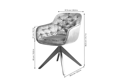 Chaise de salle à manger gris clair et noir Jahnke Kensington Twist Lock