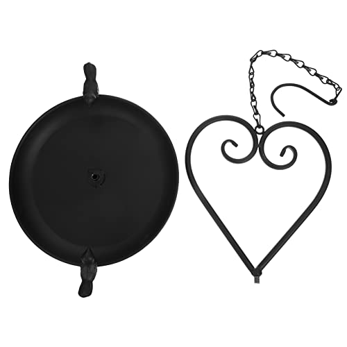 BESPORTBLE Comedero para Pájaros En Forma De Corazón Pajarera Comederos Juguete Corazones Bolas De Sebo para Pájaros Bandeja De Pájaro Colgante Baño para Pájaros para Jardín Planchar Black