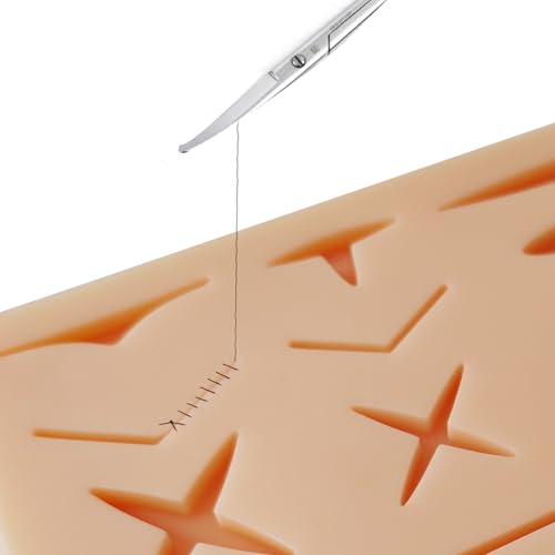 Image of 3 Pcs Suture Pad 3 Layer Suture Practice Pad with Wounds Suture Practice Kit, Hard to Rip, Tear or Break for Medical and Vet Students Veterinarian Nurses Training and Practice
