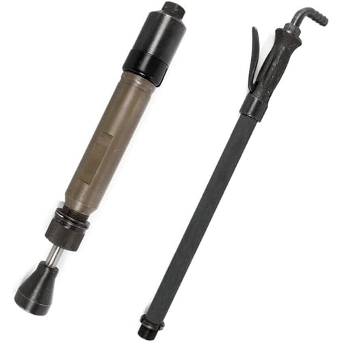Yidubid 1180mm Pneumatic Tamping Machine D9 Handheld Earth Sand Rammer Tamper 0.63mpa Air Drill Tamper Tapper Hammer Sander for Industry Construction Projects Black,One Size