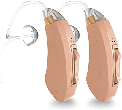Otofonix Encore Hearing Amplifier for Seniors & Adults, Dual Directional Microphones for Noise Canceling, Battery Powered, USA Phone Support (Pair, Beige)