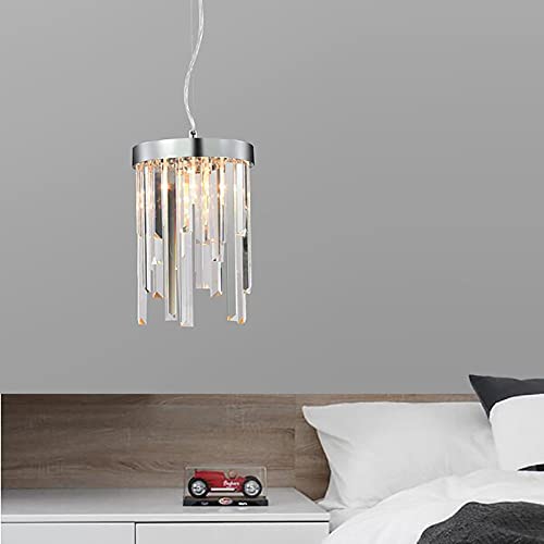 Lustre en cristal argenté E14 de luxe pour escalier duplex élégant