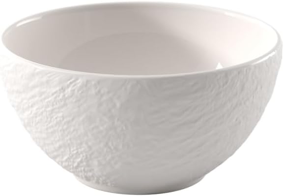 Villeroy & Boch – Manufacture Ice Cereal Bowl, Approx. 14 × 14 × 7 cm, White with a matt-Gloss ice Look, Dishwasher-Safe and Microwave-Safe, Bowl for Cereal and Bowl Meals, Premium Porcelain