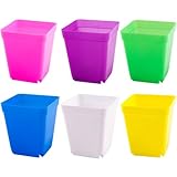 jojofuny 48 Stück Quadratische Blumentöpfe Kunststoff 7cm Mattierte Oberfläche mit Drainagelöchern Kleine Pflanztöpfe für Sukkulenten und Blumen Kompakt für Garten und Innenbereich