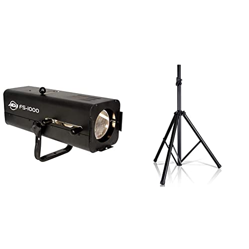 Adj Fs-1000 Follow Spot & Pyle Universal Speaker Stand Mount Holder Heavy Duty Tripod W/Adjustable Height From 40” To 71” And 35Mm Compatible Insert Easy Mobility Safety Pin #TOP11