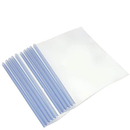 Image of KEEPING Plastic Strip File Folder for Document Sliding Bar Report Covers,30 Sheet Capacity, Transparent Resume Presentation File Folders Organizer Binder for A4 Size Paper Patti File (10 Pack)