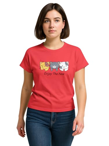 Image of HELLCAT Mulitcolor Trendy Printed Body Fit T-Shirt for Women | Pack of 1 T-Shirt