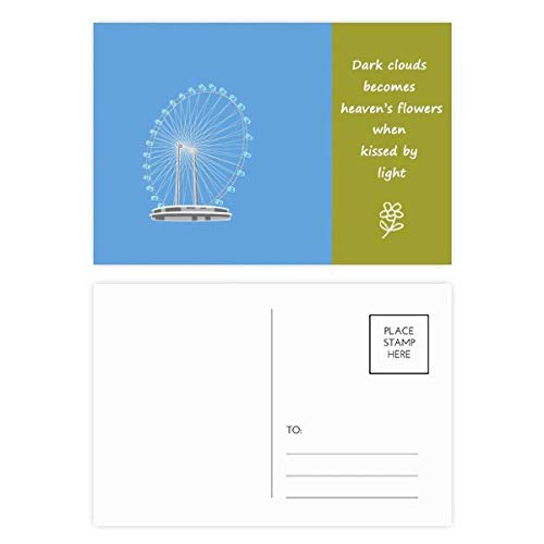 Singapour grande roue cartes postales poétiques multicolores