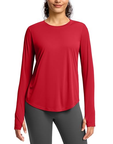 Image of Soothfeel Lightweight Long Sleeve Workout Tops for Women Gym Running Shirts