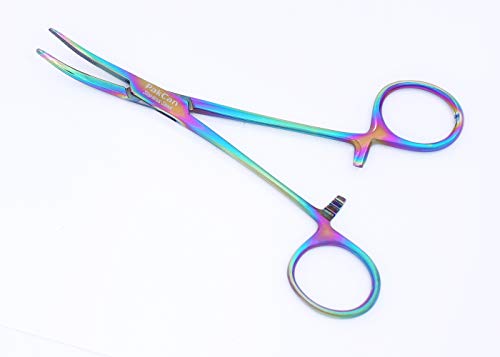 Kelly Forceps Curved Rainbow 5.5 Premium Stainless Steel - Rainbow
