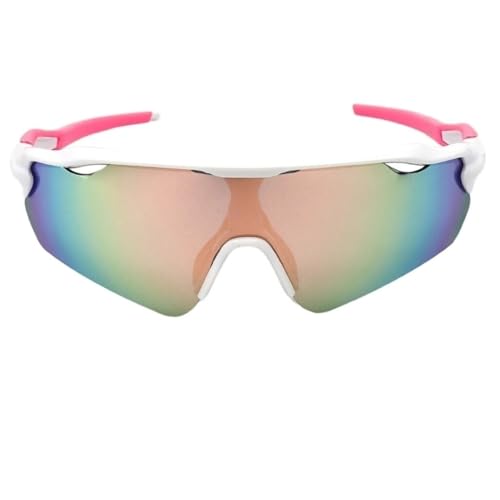 Óculos De Sol Esportivo Ciclismo Proteção Kit Polarizado Original Baixa Pace Pedal Bike Beach Tennis Ftv Corrida UV400 Unissex - Modelo Race - Cacife Brand (Branco Rose Espelhado)