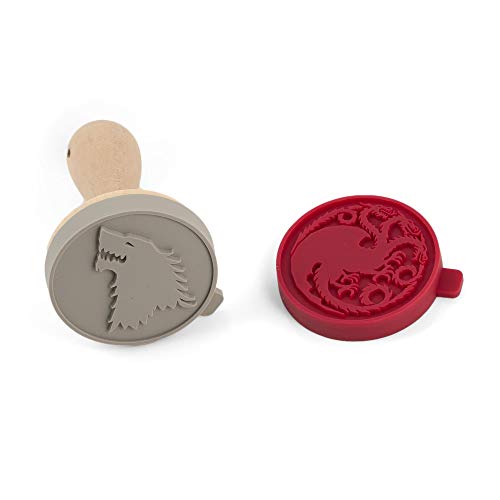 Game Of Thrones Silicone Cookie Stamps | House Stark Dire Wolf & House Targaryen Dragon Emblems | Interchangeable Set Of 2 #TOP2
