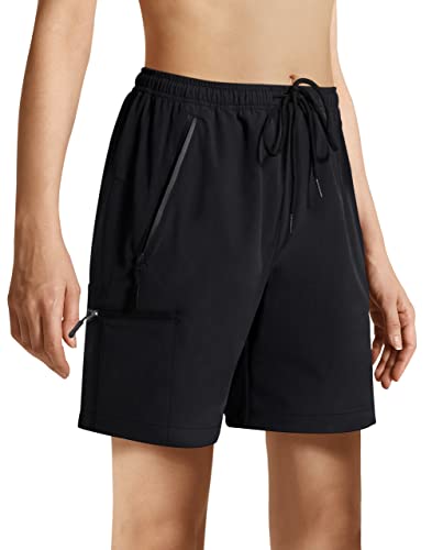 Hmuuo Women's Hiking Cargo Shorts Quick Dry Lightweight Active Athletic Summer Shorts With Zipper Pockets For Women Travel Running Golf #TOP1