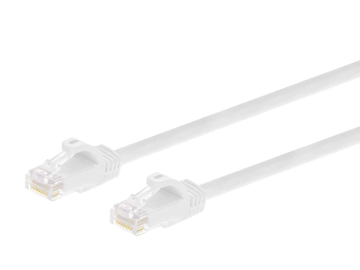 Monoprice Cat6 Ethernet Patch Cable - Snagless, Stranded, 550Mhz, UTP, 12-Pack, 24AWG, 1 Feet, White - Flexboot Series
