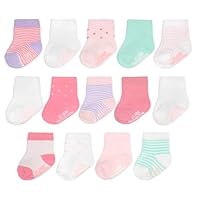 Fruit of the Loom Baby 14-Pack Grow & Fit Flex Zones Cotton Stretch Socks - Unisex, Girls, Boys