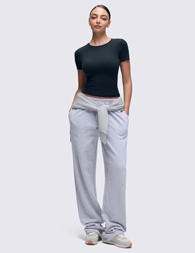 Image of CRZ YOGA Softembrace High Neck T-Shirt | Workout, Ultra Soft, Tight Fit, Waist Length, Short Sleeve Tops for Women