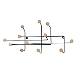 Perchero de Pared DKD Home Decor Negro Acero Madera de caucho (58 x 8 x 23 cm)