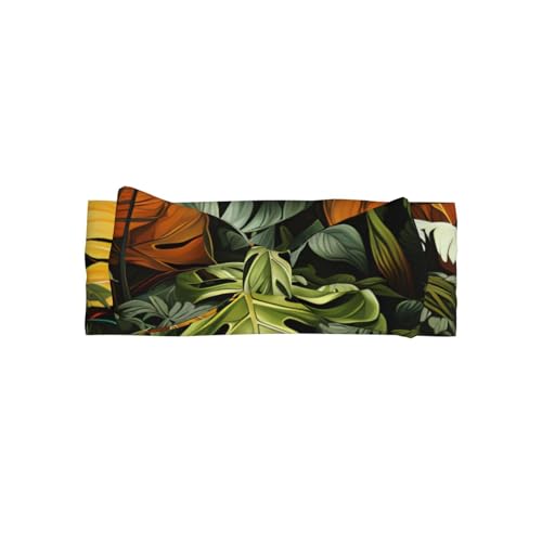 Tropical Rainforest Palm Leaves Prints Baby Bow Headband - Super Stretchy Soft Bows Hair Accessories for Newborn Infant Toddlers Kids Girls - Elastic and Skin-Friendly