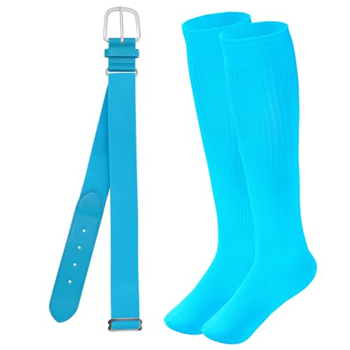 Dxhycc Baseball Socks and Belt Combo Set Athletic Socks for Youth Adult