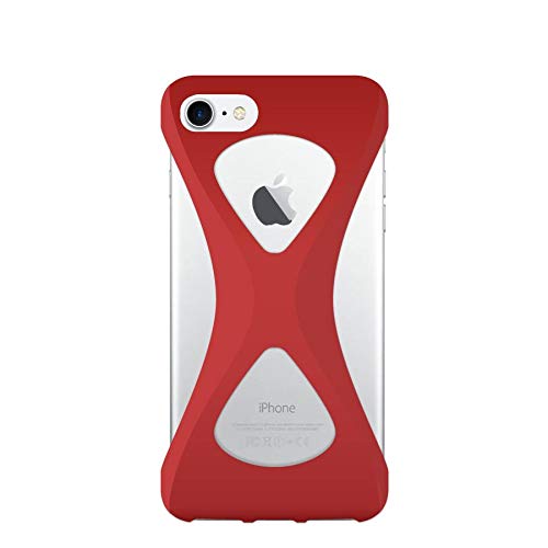 Palmo パルモ スマホケース iPhone SE 2020(第2世代) iPhone 8 ケース / 7 ケース 対応 Red 赤 グッドデザイン賞 落下防止 耐衝撃 吸収 片手 持ち 米軍MIL規格取得 アイフォン ケース カバー Qi ワイヤレス充電 対応 超 軽量 シリコン アンチダスト加工 スマホリング バンカーリング 代わり レッドドット・デザイン賞 大学 病院 健康 実験認定済