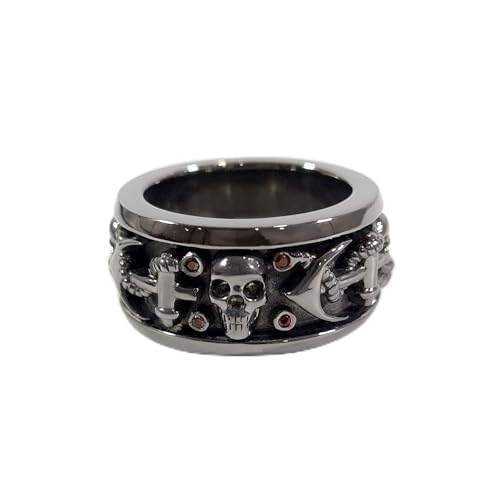 Anneau homme argent sterling résistant avec oxyde de zirconium rouge anti-ternissement