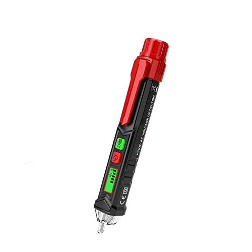 Spannungsprüfer, Kontakt Elektronische Digitalanzeige Test Bleistift mit LCD-Alarm Selbsttest 12V-1000V AC Spannungsprüfer