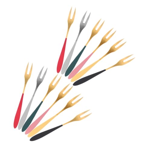 Cabilock 12 Piezas Tenedores de Postre de Acero Inoxidable Tenedores para Tartas para Ensaladas Aperitivos y Fiestas Cubiertos Reutilizables