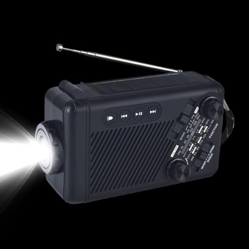 Radio solaire de randonnée étanche avec manivelle et lecteur musique pour camping sauvage