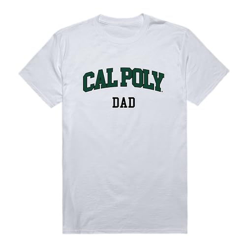 Cal Poly SLO Mustangs College Dad Tee, White, Large