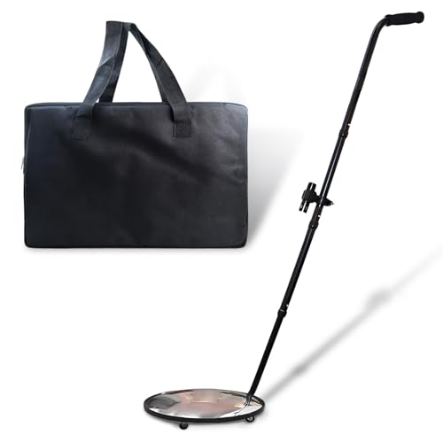 Flylin - Miroir d'inspection sous véhicule, 55" miroir d'inspection télescopique avec roues et lumière LED, miroir de recherche convexe pour l'inspection de sécurité de voiture/camion/équipement/étagère/coin