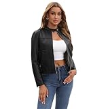 【Coupe-vent et résistante】Cette veste en cuir femme de haute qualité est coupe-vent et vous protège du froid par temps froid. Durable et résistante, elle constitue un excellent investissement pour votre garde-robe.