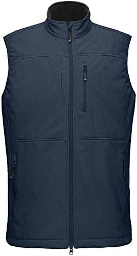 33,000ft Men's Lightweight Softshell Vest Outerwear Zip Up Fleece Lined Windproof Sleeveless Jacket for Golf Running Hiking