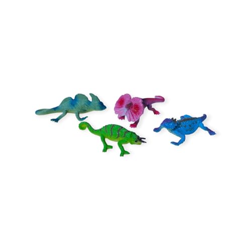 Image of Small Kids Sea & Wild Animal Toys Sets for Fun, Educational, Spark Imagination and Learning (Multi Choice Sets) (Chameleon) 12pcs