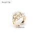 Vintage Pearl Knuckle Open Ring for Women Fashion Adjustable Rhinestone Pearl Cluster Ring Minimalist Pearl Promise Ring Bridal Jewelry Accessory (Pearl)