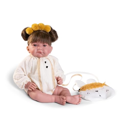 Muñecas Antonio Juan Recién Nacida nica Coletas | Muñeca con Pelele y Accesorios | Colección 2024 | Amiga para Pasear | 42cm   Ref. 33366