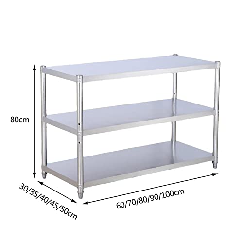 Scaffale da cucina a 3 livelli in acciaio inox, regolabile, impermeabile, per microonde, per casa, ristorante, risparmio di spazio
