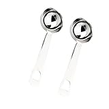 GRIRIW Juego de 2 Cucharas Medidoras de Acero Inoxidable 304 20 Ml para Café y Fruta Mango Ergonómico Aptas para Uso Alimentario Ideales para Medir Ingredientes y Preparar Ensaladas