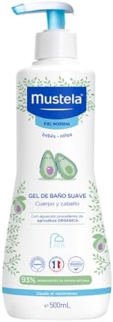 Mustela, Gel de Baño Corporal Suave, Bebés y Niños, 500 ml