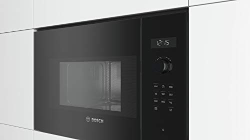 Bosch BFL524MB0 Serie 6 Einbau-Mikrowelle, 38 x 60 cm, 800 W, Drehteller 25,5cm, Türanschlag Links, AutoPilot 7 7 Automatikprogramme, Reinigungsunterstützung, LED-Touchdisplay, Schwarz – Bild 3
