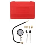 HEMOTON Kit Medidor de Compresión para Motores Pequeños, Probador de Compresión de Automóviles y Motocicletas, Adaptador Multifuncional Manómetro Doble para Pruebas de Presión
