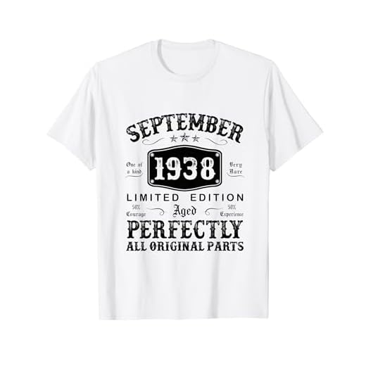 Regalo 86 Años Cumpleaños Hombre Original Septiembre 1938 Camiseta