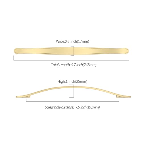 Image of Asidrama 10 Pack 7.5 Inch(192mm) Brushed Gold Cabinet Pulls: Classic Kitchen Cabinet Hardware for Cupboard Drawer Pulls 2792