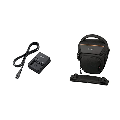 Sony BC-QZ1 Chargeur de Batterie pour NP-FZ100 (Batterie pour Appareil Photo Sony A9) & LCS-AMB Housse de Transport Souple pour Reflex et Bridge