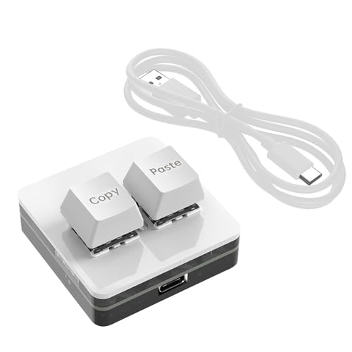 ZCSXK Clavier à 2 touches – Mini clavier USB avec touches copier/coller – Clavier mécanique universel pour PC – Clavier ergonomique rétroéclairé mini USB pour la maison et les voyages – vue 8