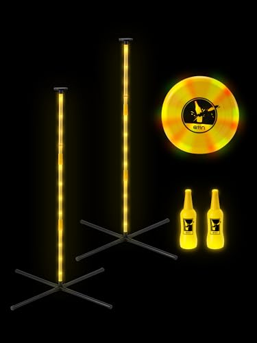 A11N SPORTS LED Disc Toss Game Set with Glowing Poles & 10.5 Disc