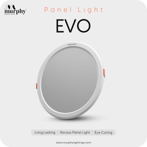 Image of Murphy EVO 15W Round LED Panel Light | 3000K Warm White| Recessed Ceiling Light | 1500 Lumens | 150mm Cutout | 4kV Surge Protection | BIS Approved |2-Year Warranty |Pack of 25